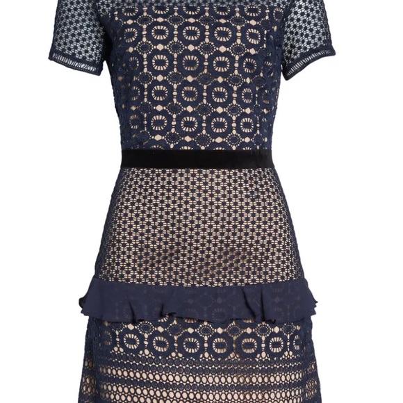 Chelsea28 velveteen belt lace sheath dress Clearance